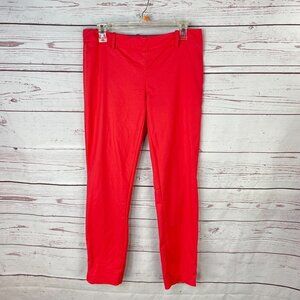 Maison Jules Womens Coral Pink Charlotte Slim Pencil Ankle Zip Pant Size 6 Short